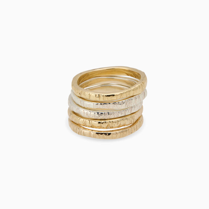 Ridge Ring | Solid Yellow Gold