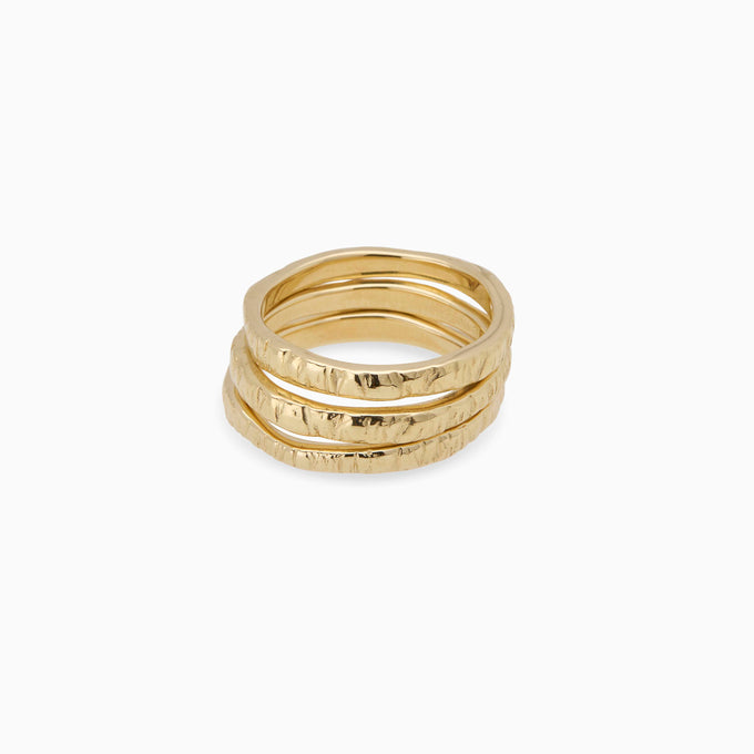 Ridge Ring | Solid Yellow Gold