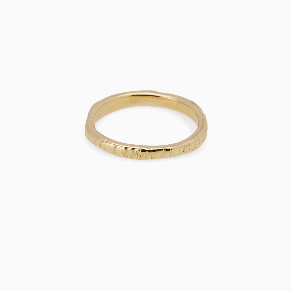 Ridge Ring | Solid Yellow Gold