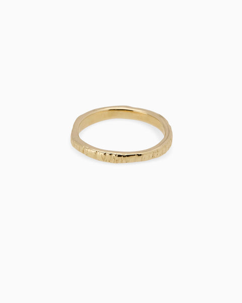 Ridge Ring | Solid Yellow Gold