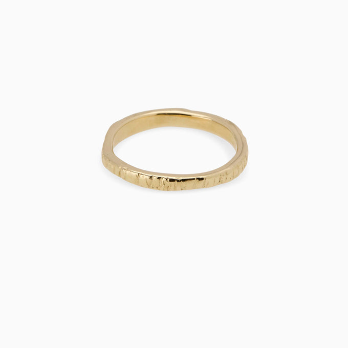 Ridge Ring | Solid Yellow Gold