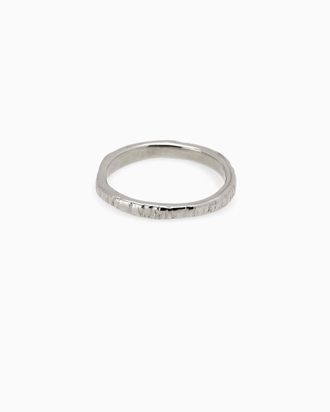 Ridge Ring | Solid White Gold