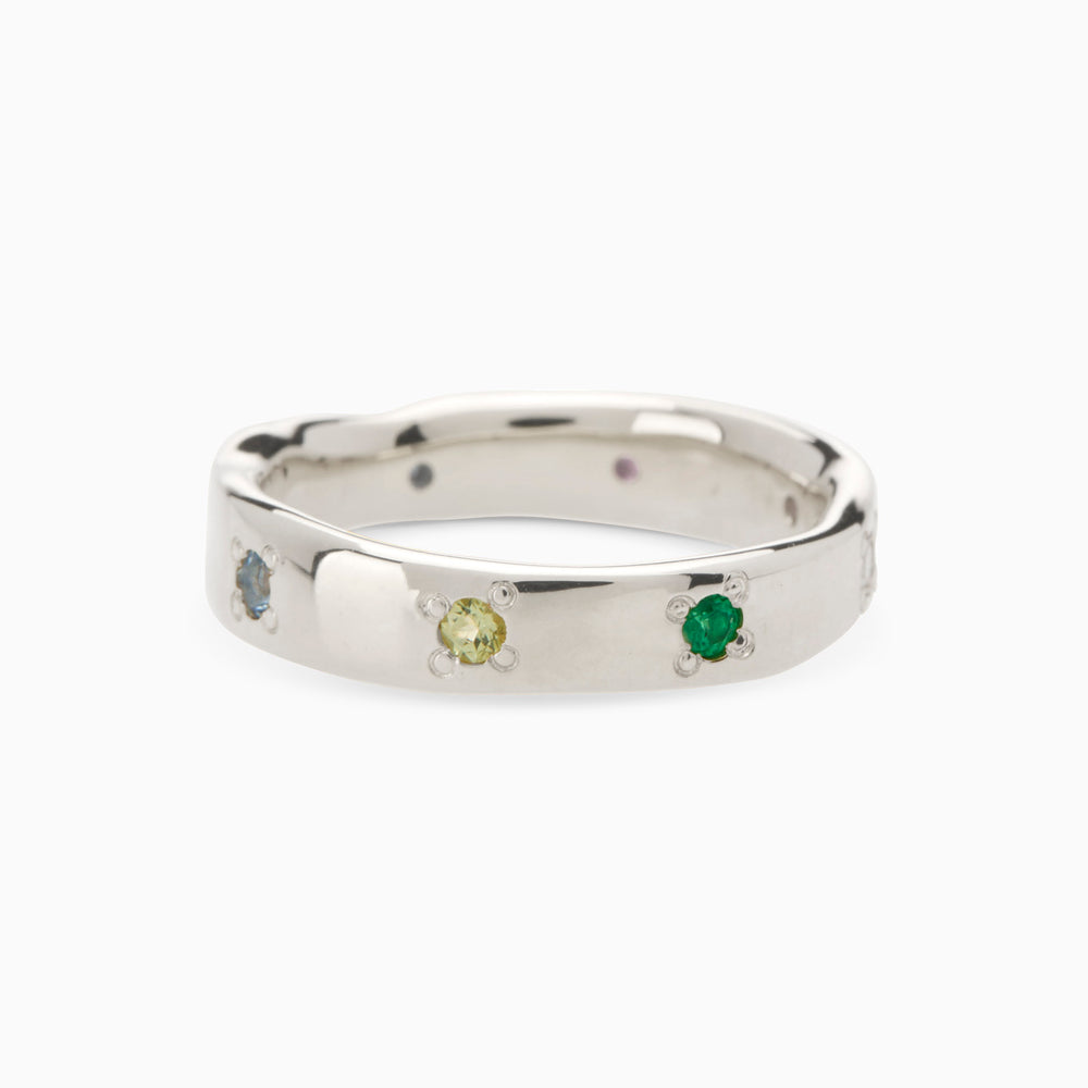 Signature Stone Band Ring | Silver
