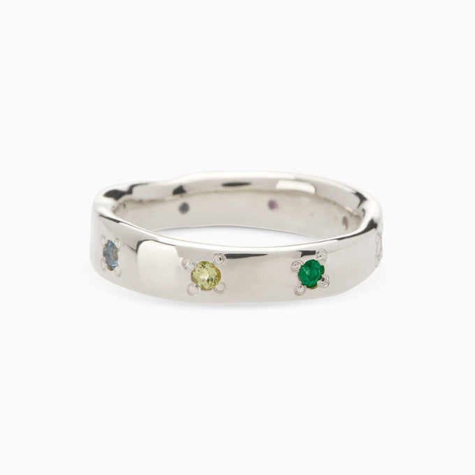 Signature Stone Band Ring | Silver
