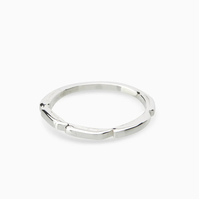 Delicate Trim Stack Ring | Solid White Gold