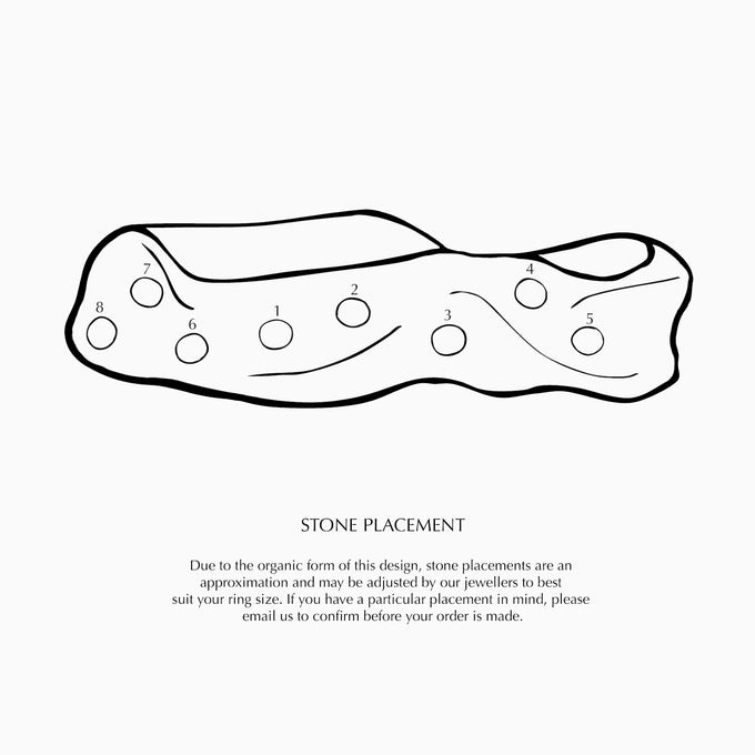 Custom Wave Ring (Stone & Engraving) | White Gold