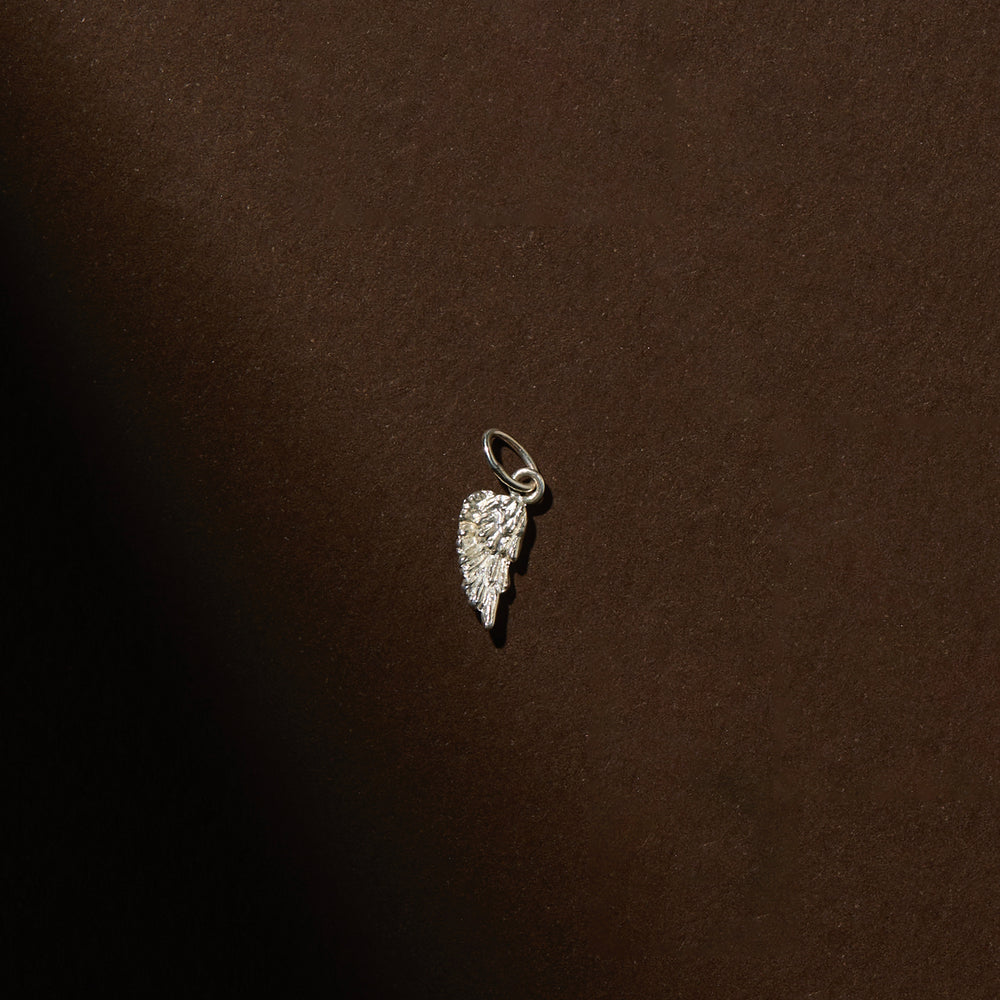 Angel Wing Charm | White Gold