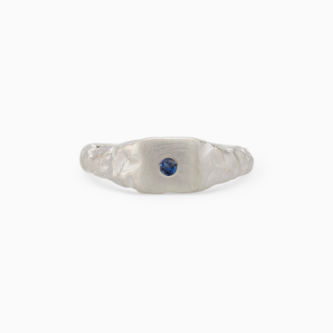 Slate Stone Signet Ring | Silver