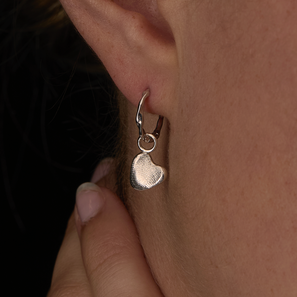 Impression™ Heart Earring Charm | White Gold