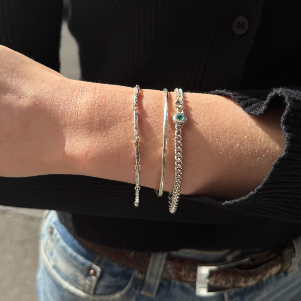 Classic Hammered Bracelet | Silver