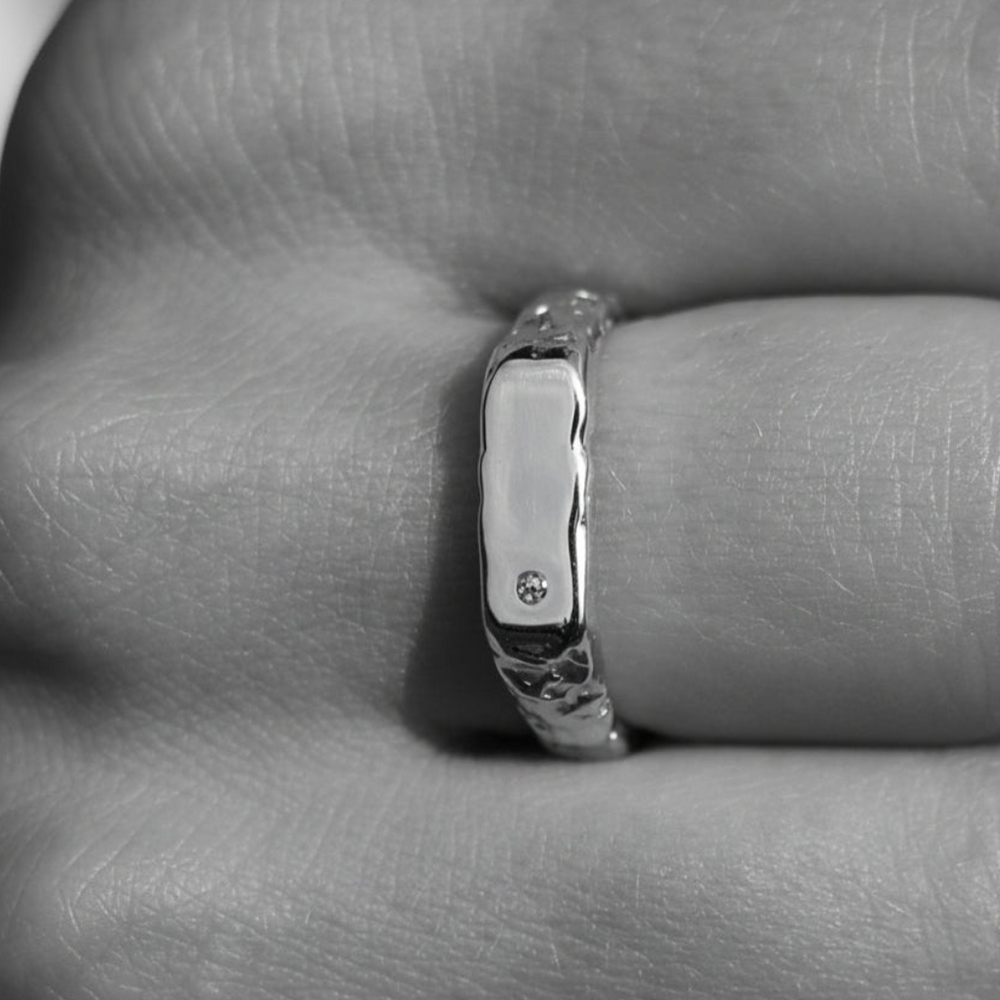 Custom Mason Ring (Stones & Engraving) | Rose Gold