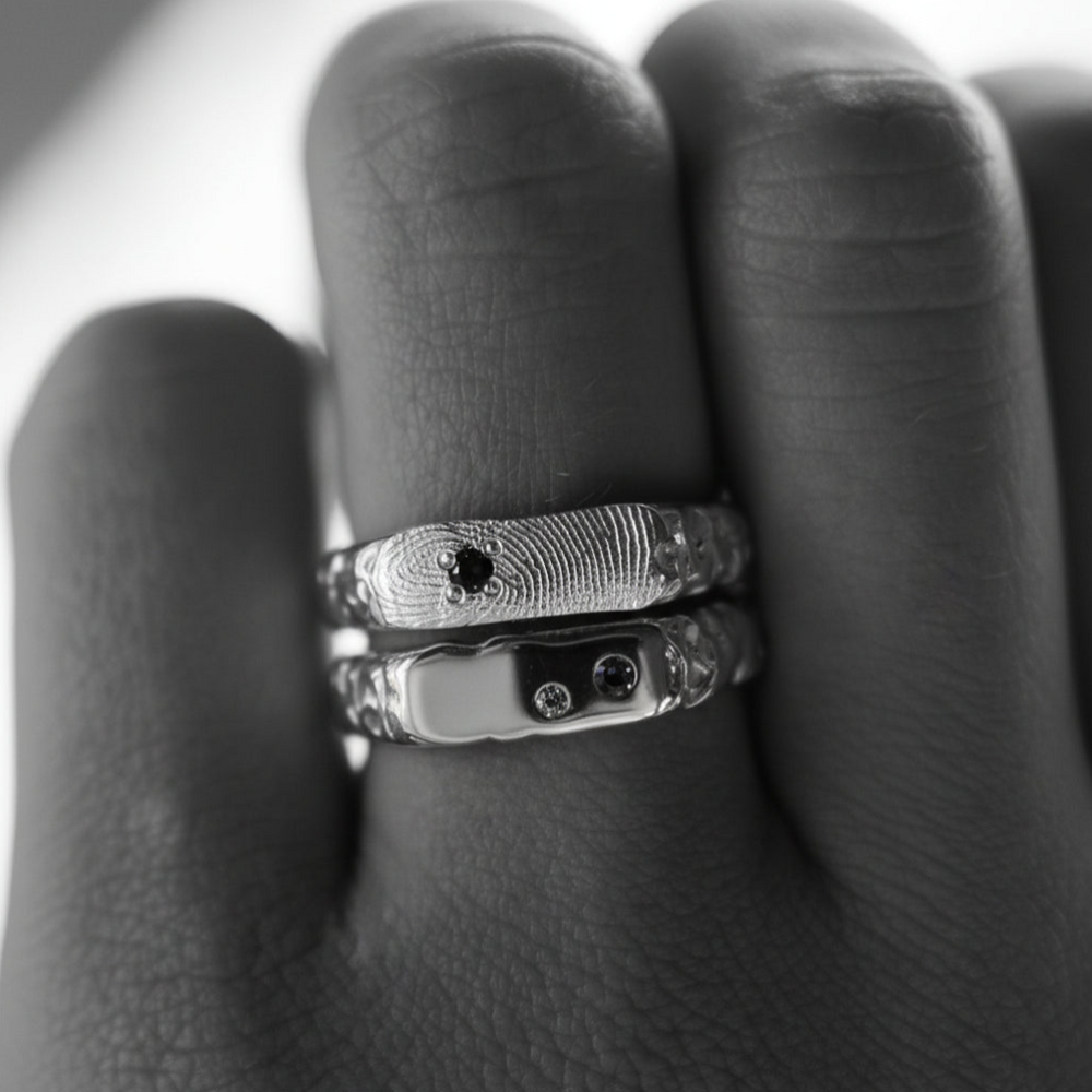 Custom Mason Ring (Stones & Engraving) | Rose Gold
