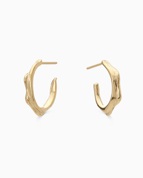 Wave Hoops | Yellow Gold