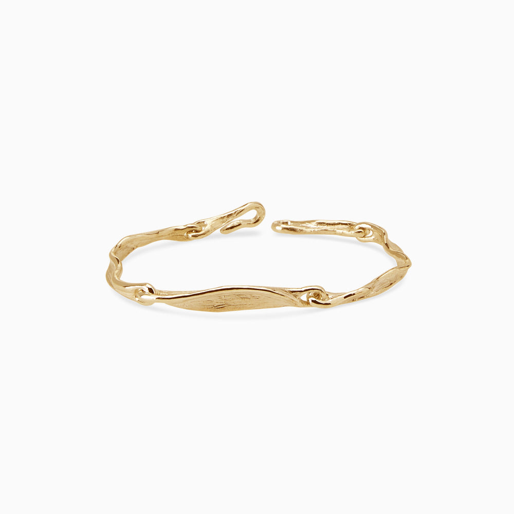 Custom Sculpt Tag Bracelet (Stones & Engraving) | Yellow Gold