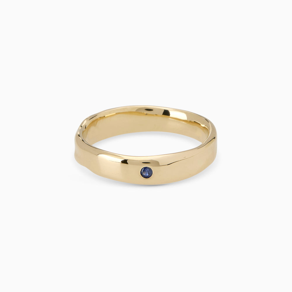 Signature Stone Band Ring | Solid Yellow Gold