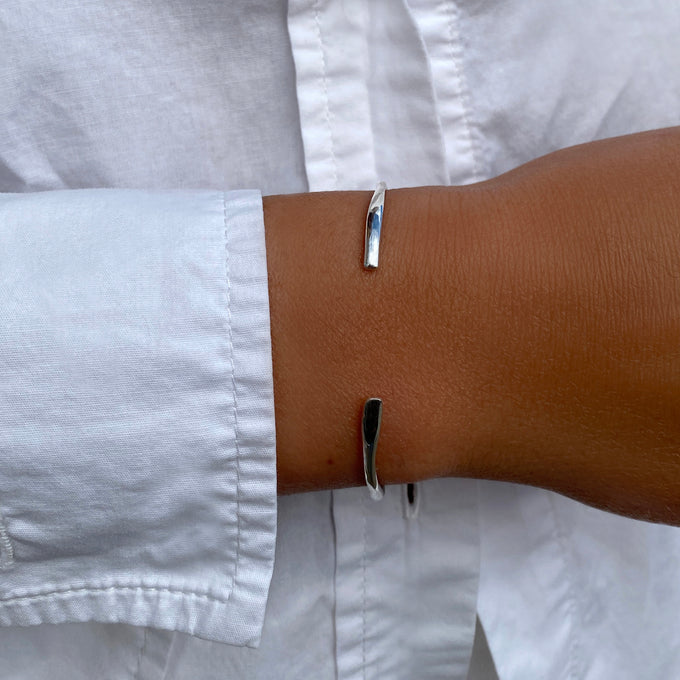 Swell Cuff Bracelet | Solid White Gold