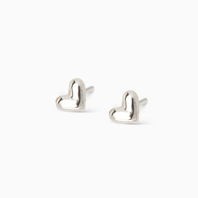 Mini Heart Stud | Silver