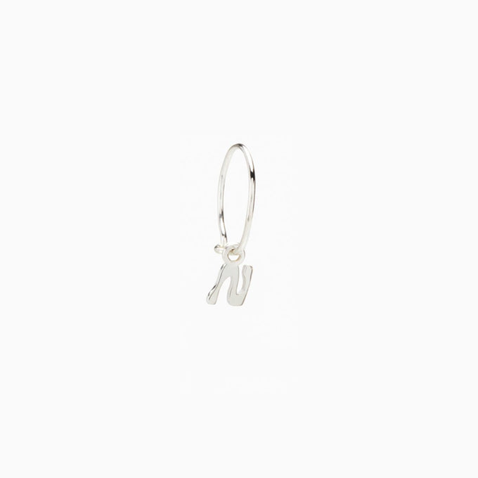 Tiny Letter Earring | Silver