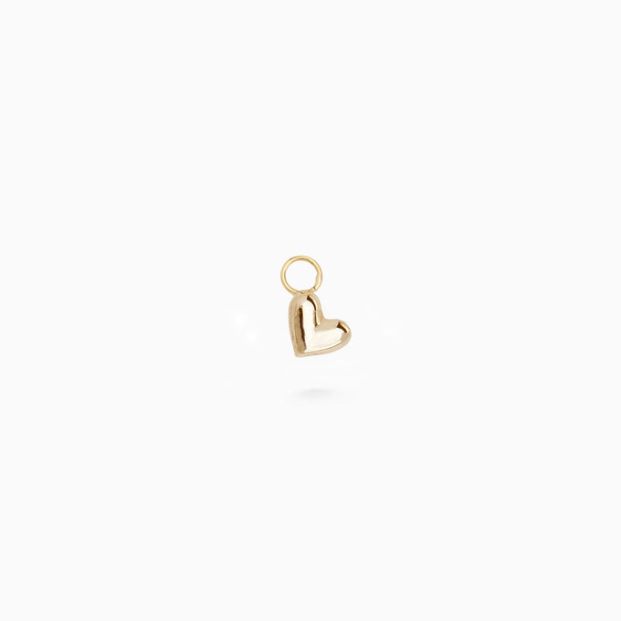 Mini Heart Earring Charm | Yellow Gold