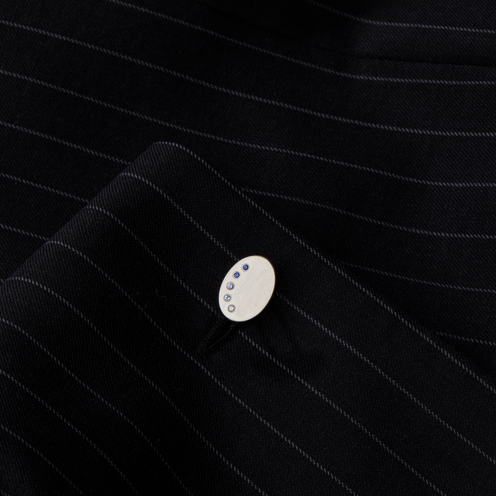 Halo Stone Cufflinks  | Silver