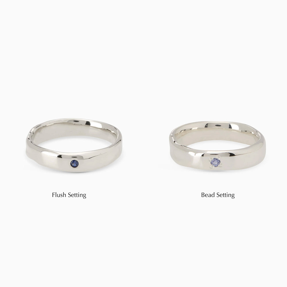 Signature Stone Band Ring | Solid White Gold