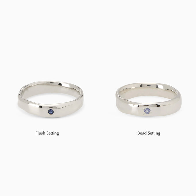 Signature Stone Band Ring | Solid White Gold