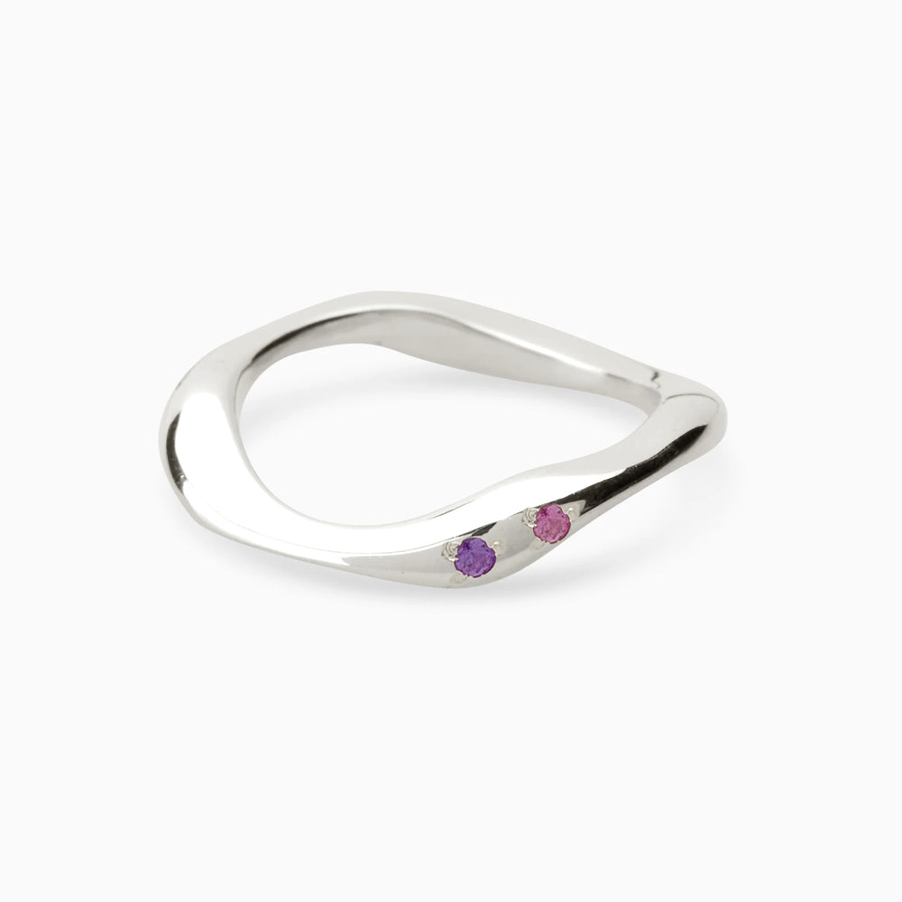 Curve Stone Ring | Silver