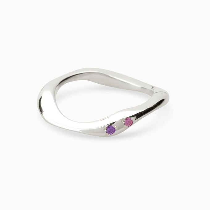 Curve Stone Ring | Silver