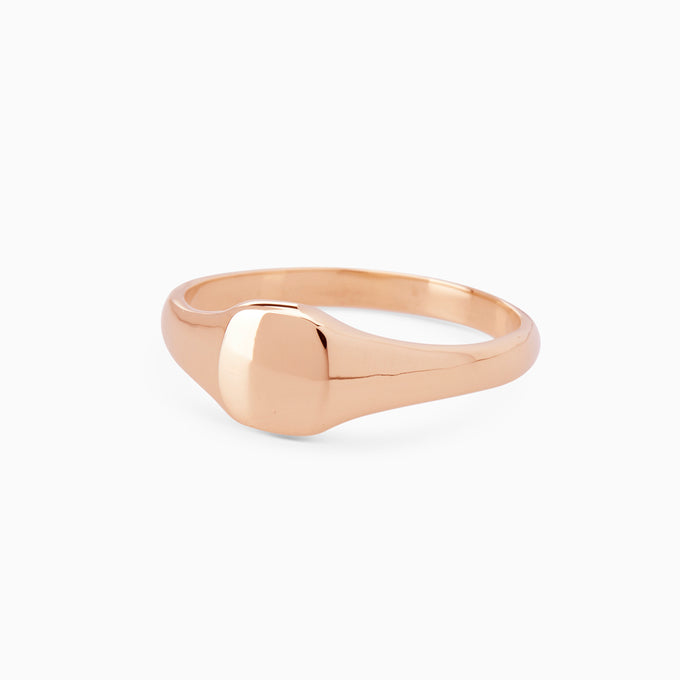 Signature Petite Square Signet Ring | Rose Gold