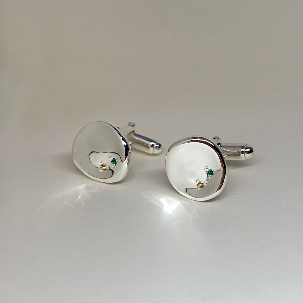 Signature Stone Cufflinks | Silver