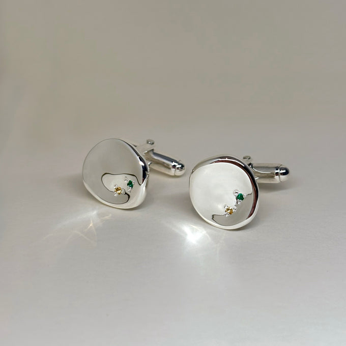Signature Stone Cufflinks | Silver
