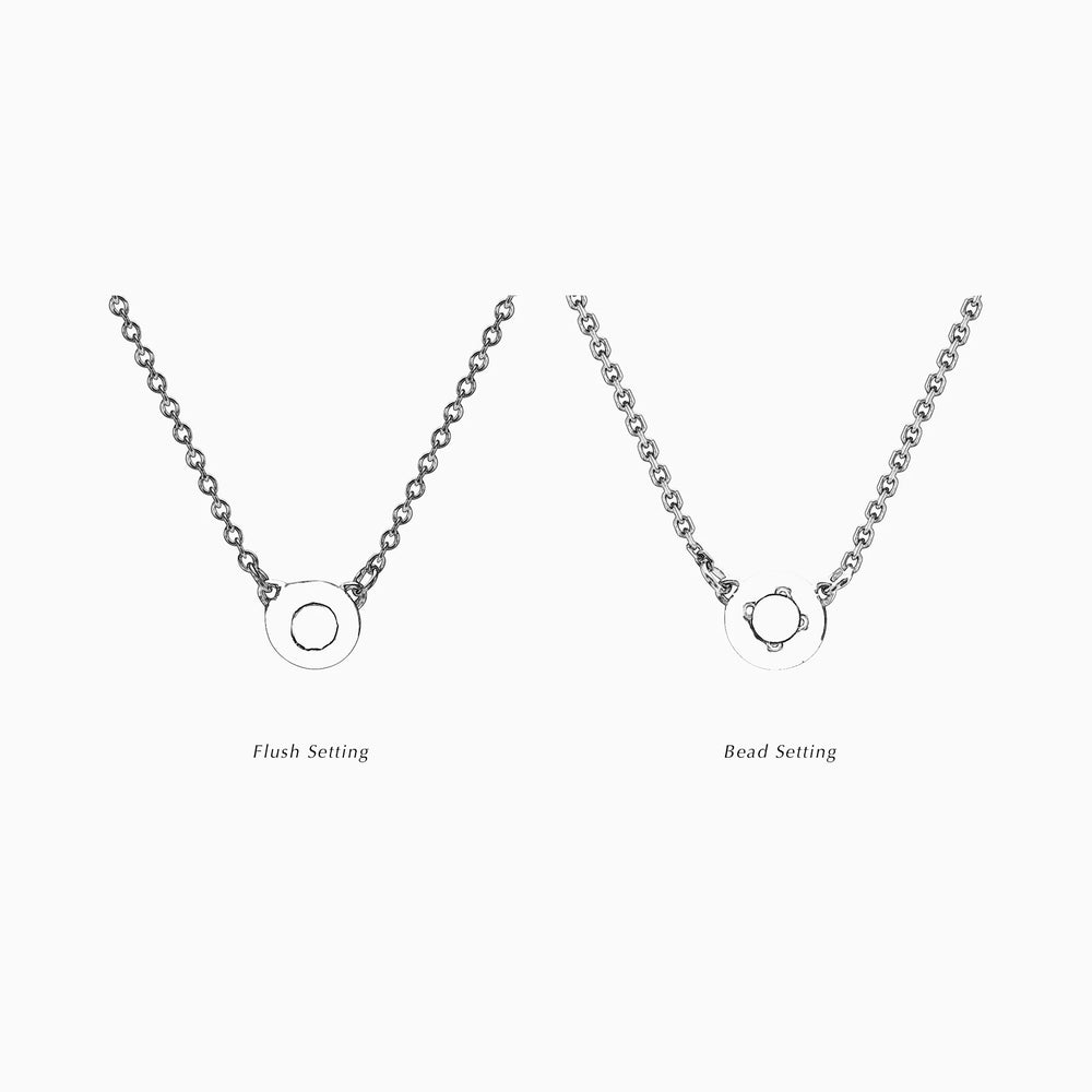 Pebble Stone Necklace | White Gold