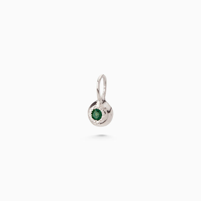 Tiny Birthstone Pendant | White Gold