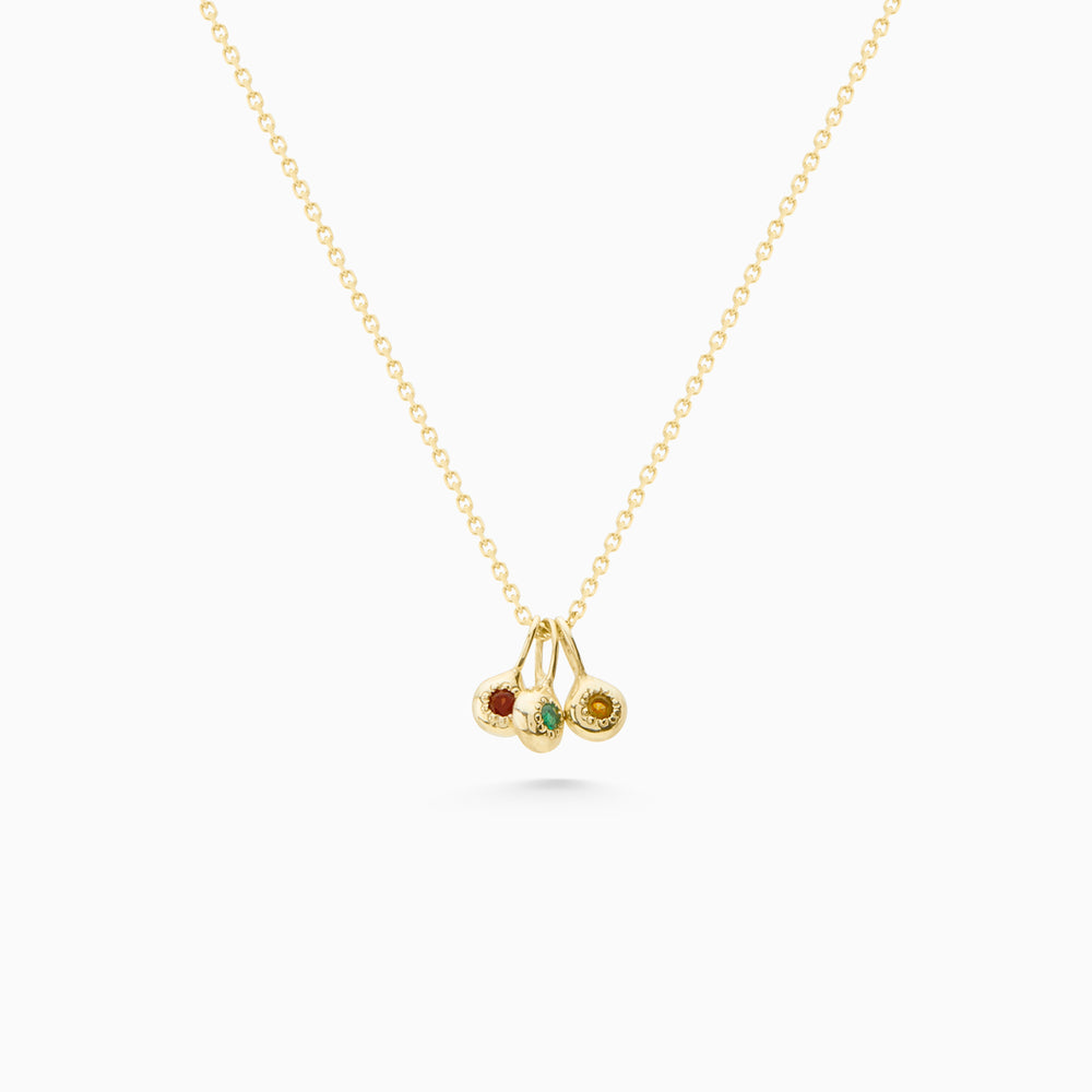 Tiny Birthstone Pendant | Yellow Gold