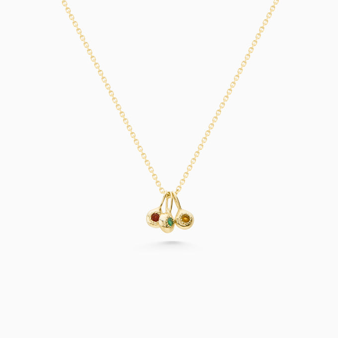 Tiny Birthstone Pendant | Yellow Gold