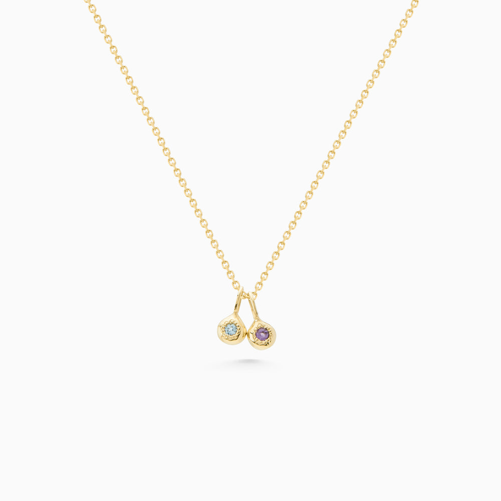 Tiny Birthstone Pendant | Yellow Gold