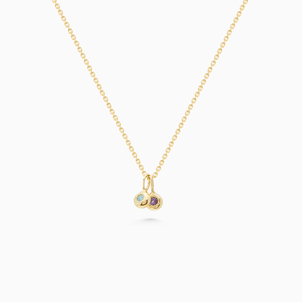 Tiny Birthstone Pendant | Yellow Gold