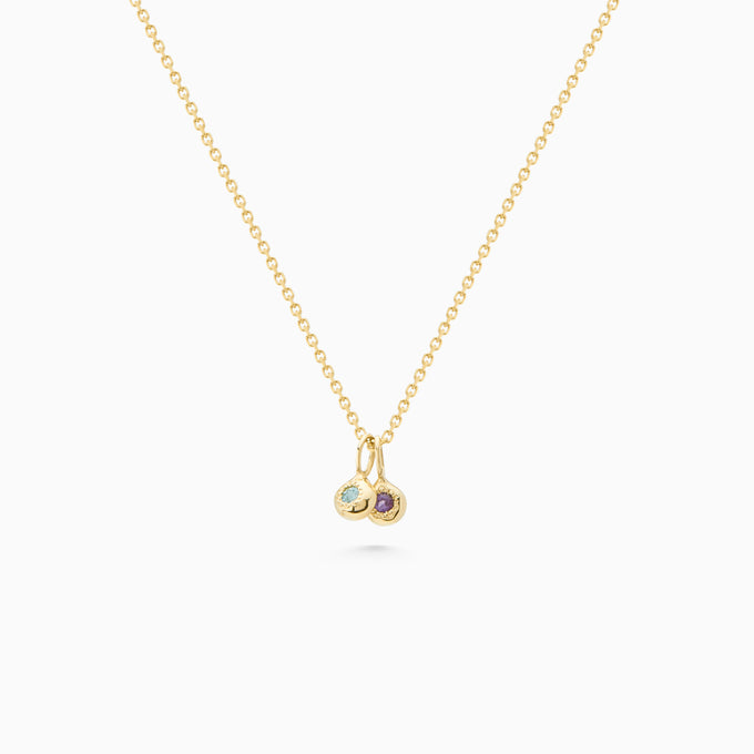 Tiny Birthstone Pendant | Yellow Gold