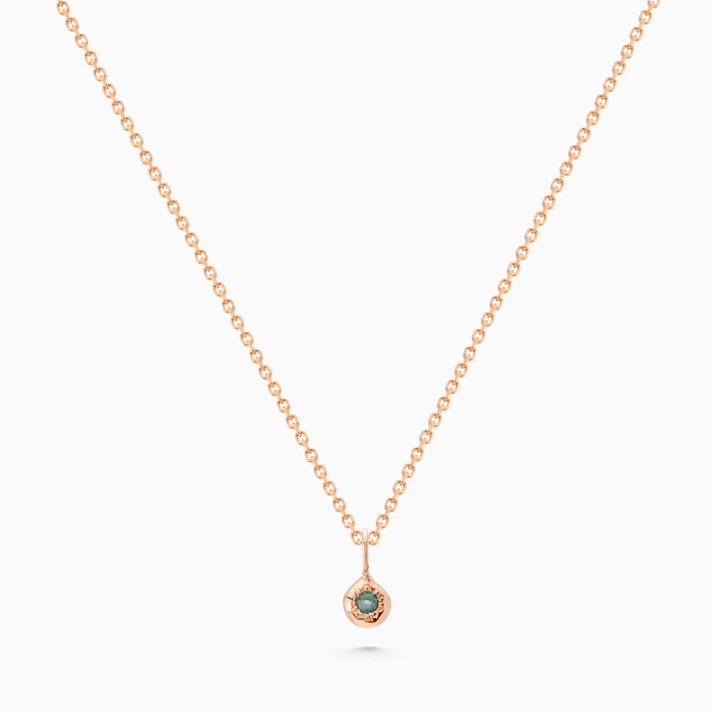 Tiny Birthstone Pendant | Rose Gold