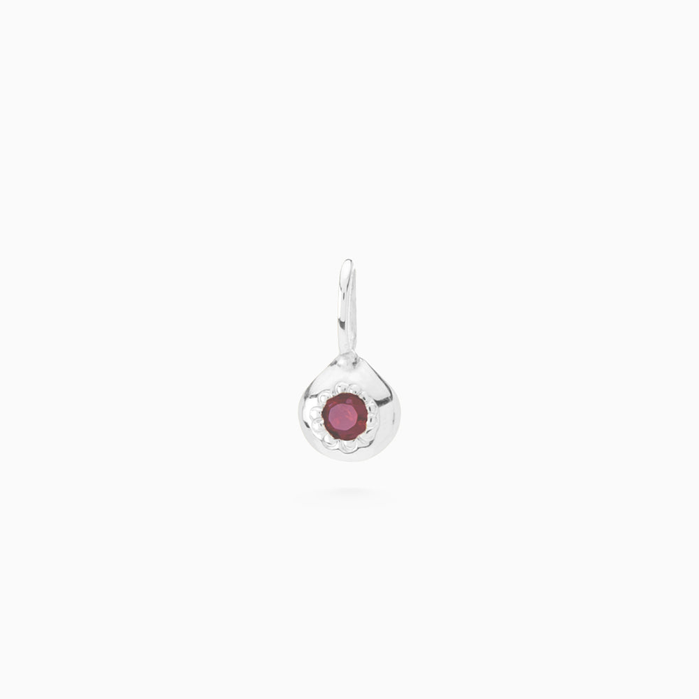 Tiny Birthstone Pendant | Silver