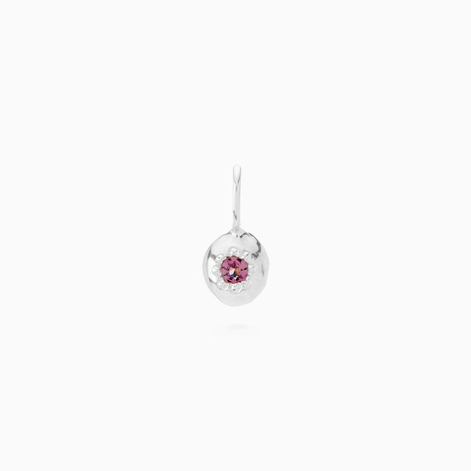 Tiny Birthstone Pendant | Silver