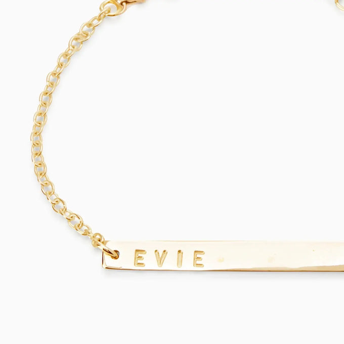 Personalised Tag Bracelet | Solid Yellow Gold