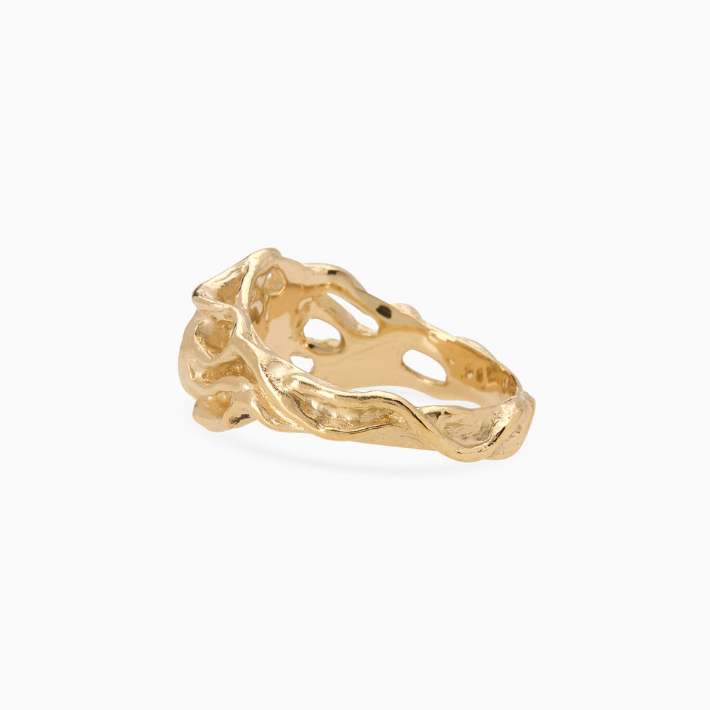 Ivy Oval Signet Ring | Yellow Gold
