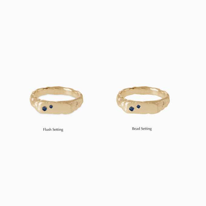 Custom Mason Ring (Stones & Engraving) | Yellow Gold