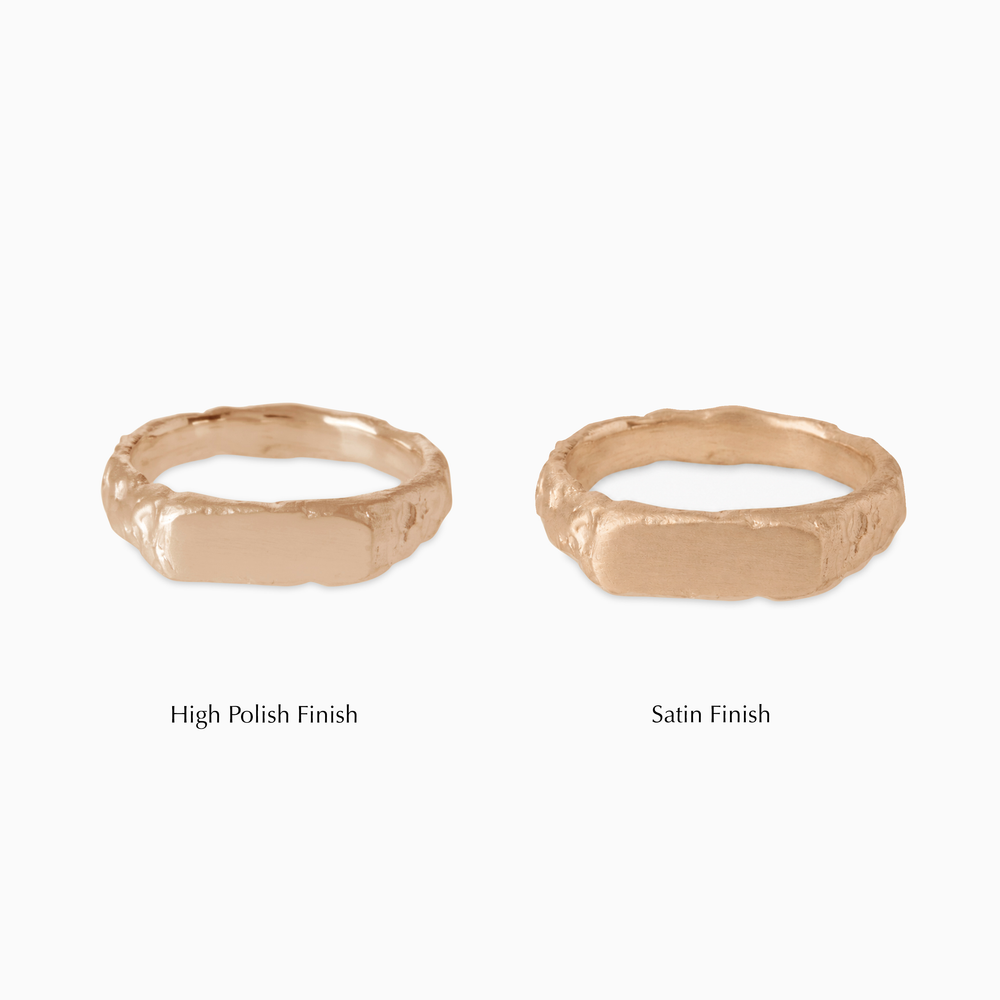 Custom Mason Ring (Stones & Engraving) | Rose Gold