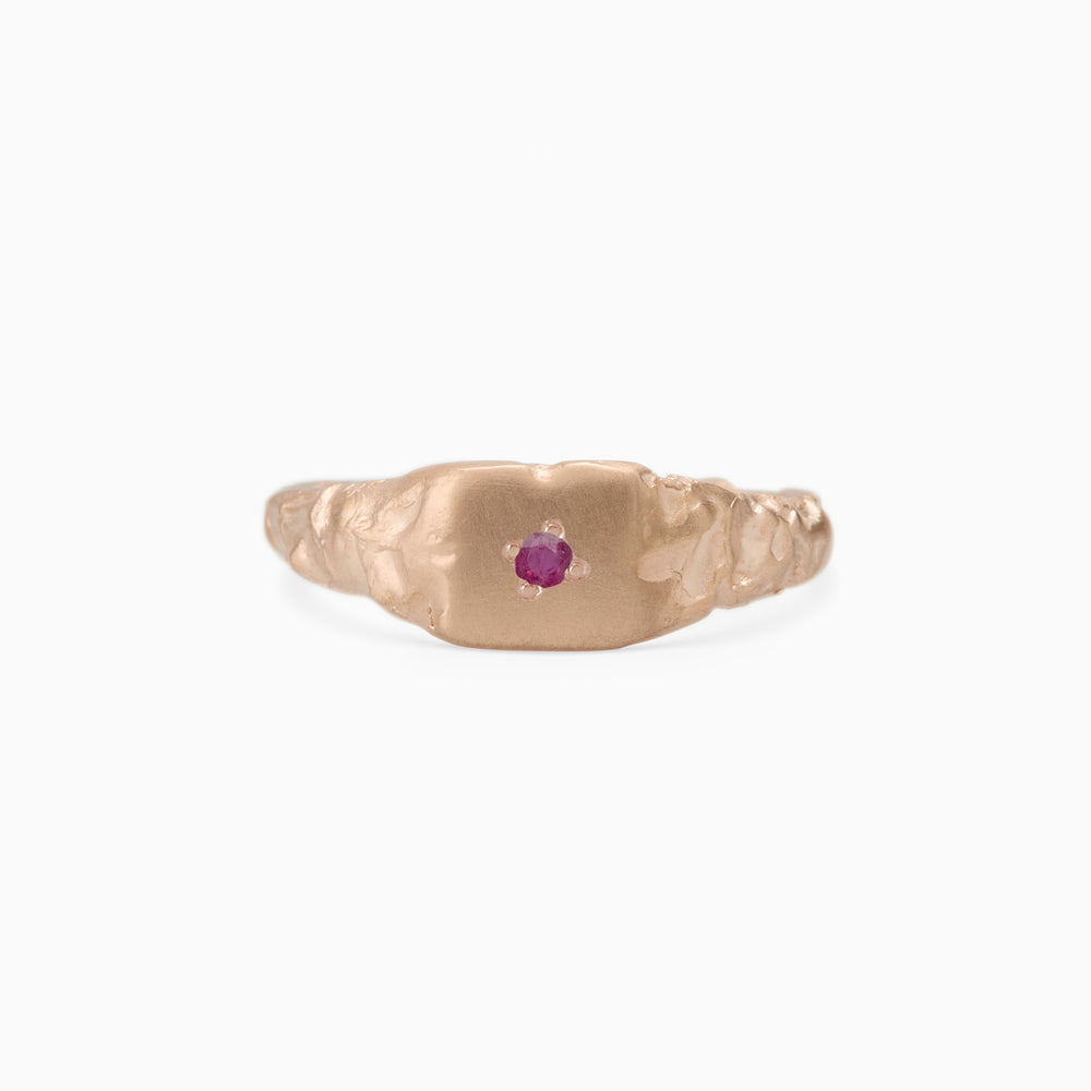 Slate Stone Signet Ring | Rose Gold