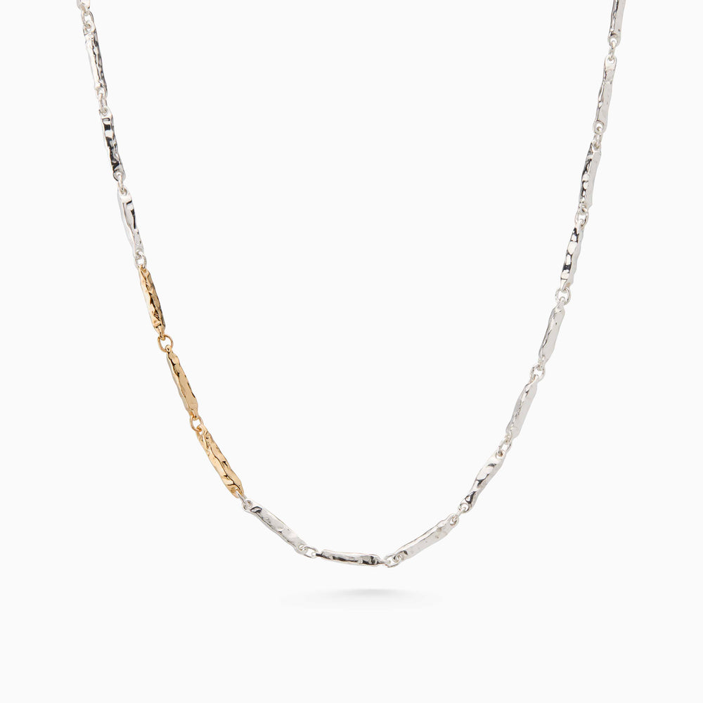 Classic Hammered Necklace | Mixed Metal
