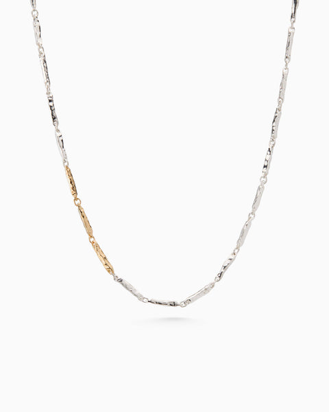 Classic Hammered Necklace | Mixed Metal