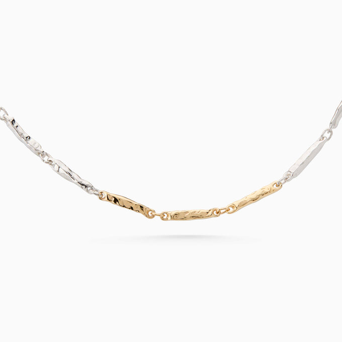 Classic Hammered Necklace | Mixed Metal