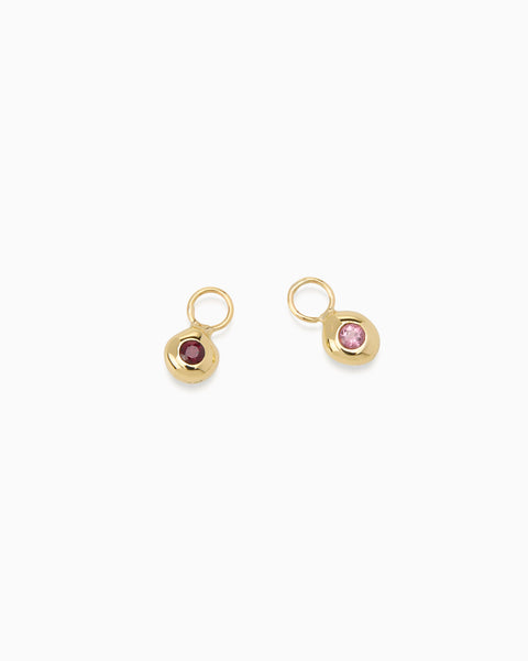 Tiny Birthstone Earring Charm | Yellow Gold